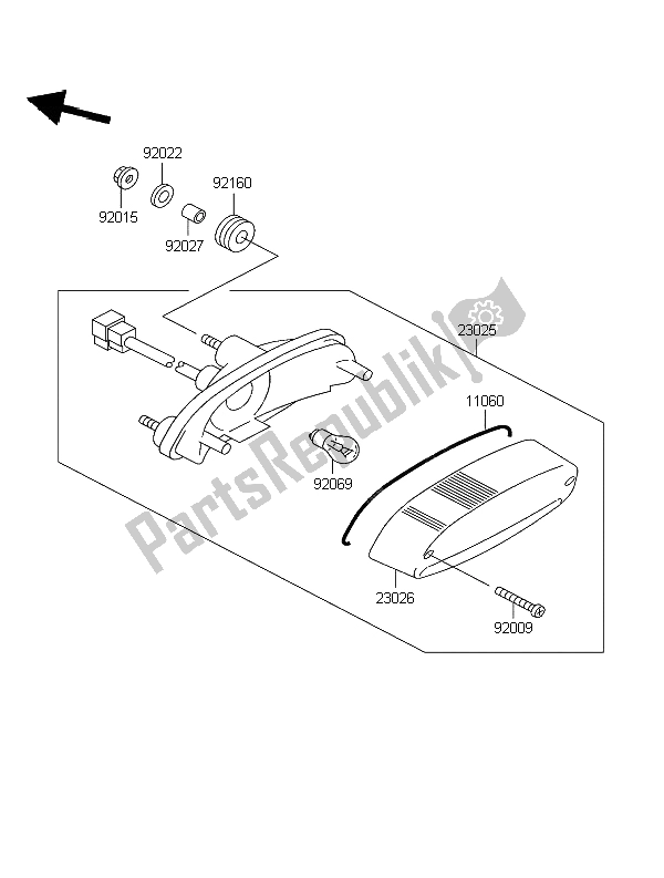 Tutte le parti per il Fanale Posteriore del Kawasaki Eliminator 125 2003