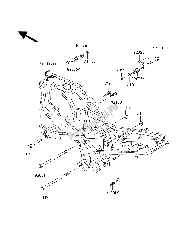 All parts for the Frame Fittings of the Kawasaki ZZ R 600 1998