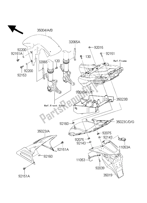 Todas las partes para Defensas de Kawasaki Ninja ZX 6R 600 2003