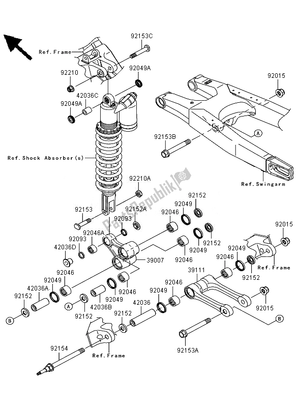 All parts for the Suspension of the Kawasaki KLX 450R 2010