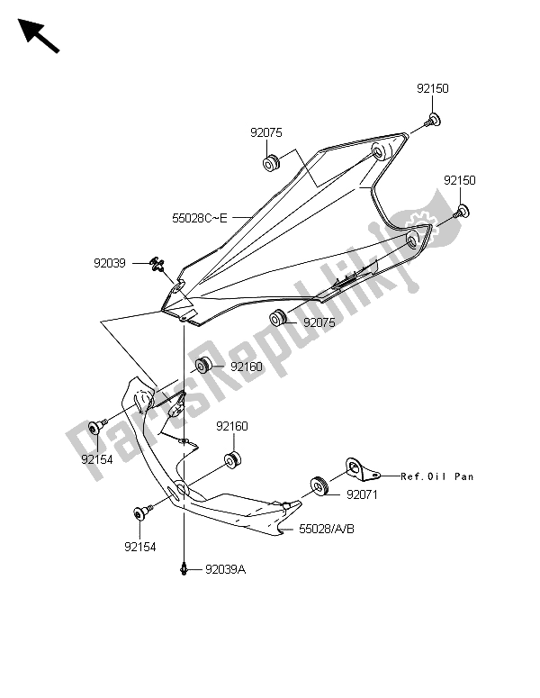 Tutte le parti per il Il Cofano Si Abbassa del Kawasaki Z 1000 ABS 2013