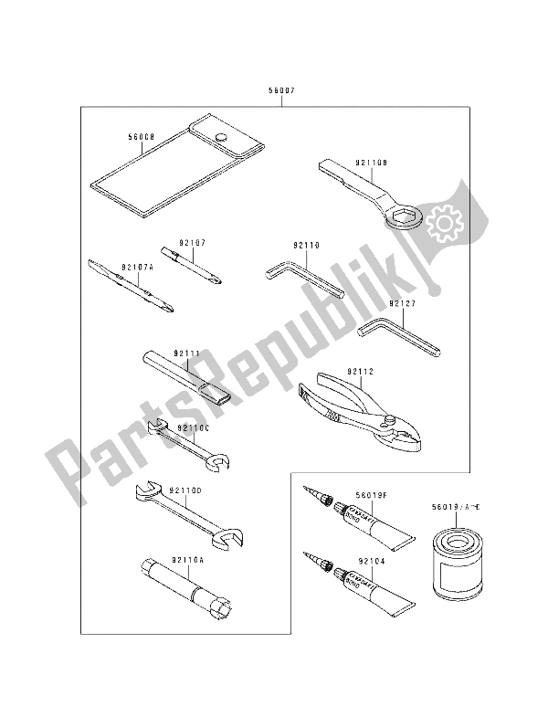 All parts for the Owners Tools of the Kawasaki GPZ 500S 1994