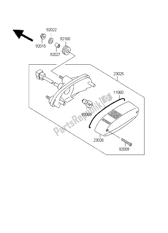 Tutte le parti per il Fanale Posteriore del Kawasaki EN 500 1999