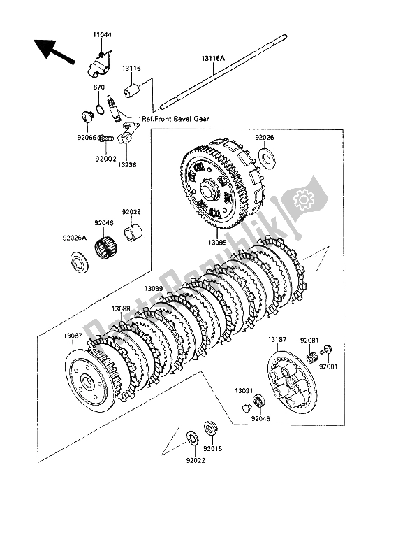 Todas as partes de Embreagem do Kawasaki VN 750 Twin 1993