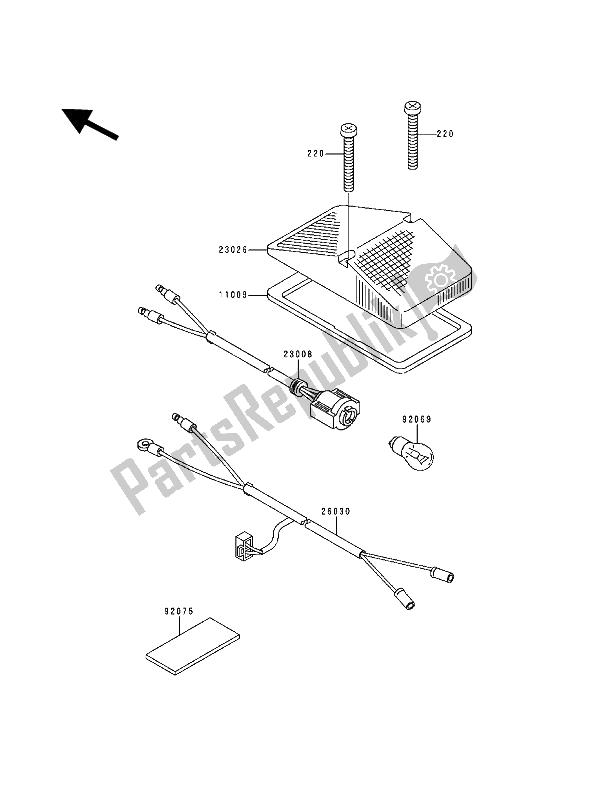 Tutte le parti per il Lampada Di Coda del Kawasaki KDX 200 1992