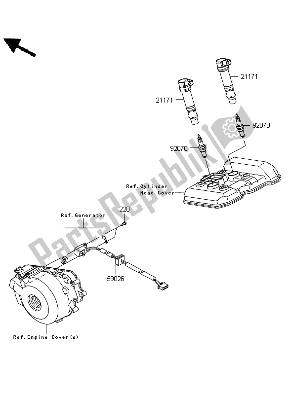 All parts for the Ignition System of the Kawasaki Ninja 250R 2009