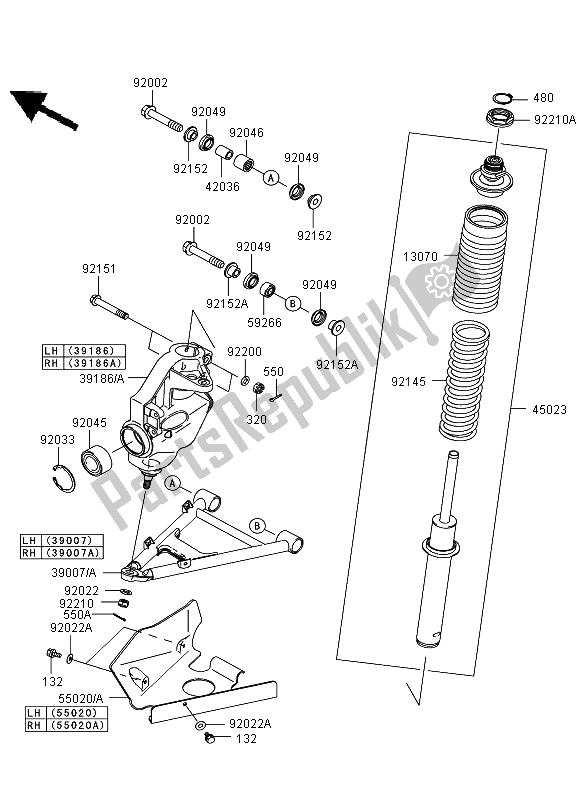 Tutte le parti per il Sospensione del Kawasaki KVF 650 4X4 2006