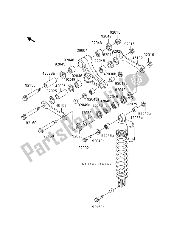 All parts for the Suspension of the Kawasaki KX 500 1997