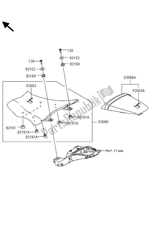 Wszystkie części do Siedzenie Kawasaki Ninja ZX 10R ABS 1000 2013