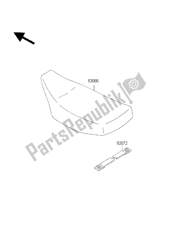 All parts for the Seat of the Kawasaki KX 60 2003