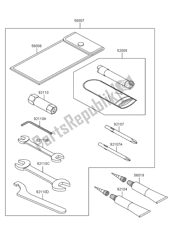 All parts for the Owners Tools of the Kawasaki KVF 360 4X4 2006