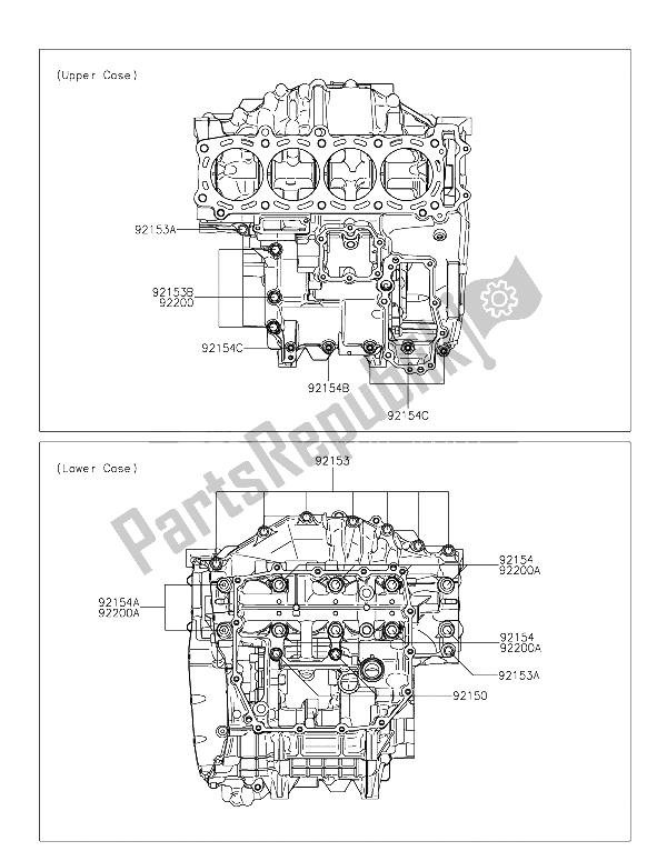 Wszystkie części do Wzór ? Rub Skrzyni Korbowej Kawasaki Ninja H2R 1000 2015