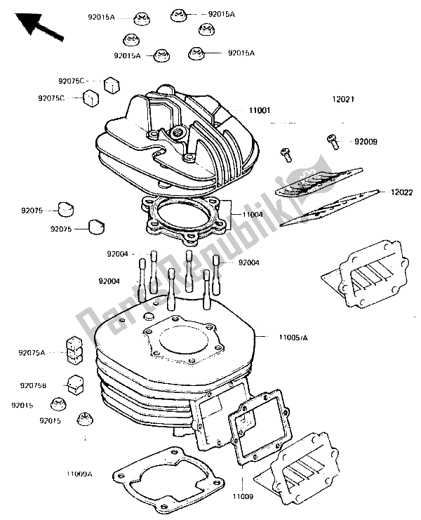 Wszystkie części do G? Owica Cylindra I Cylinder Kawasaki KDX 250 1985