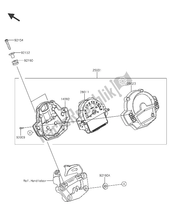 All parts for the Meter(s) of the Kawasaki Vulcan S 650 2016