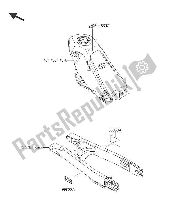 All parts for the Labels of the Kawasaki KLX 250 2016