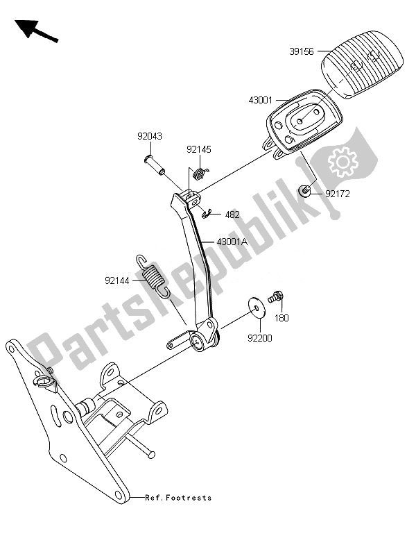 All parts for the Brake Pedal of the Kawasaki VN 1700 Classic ABS 2014