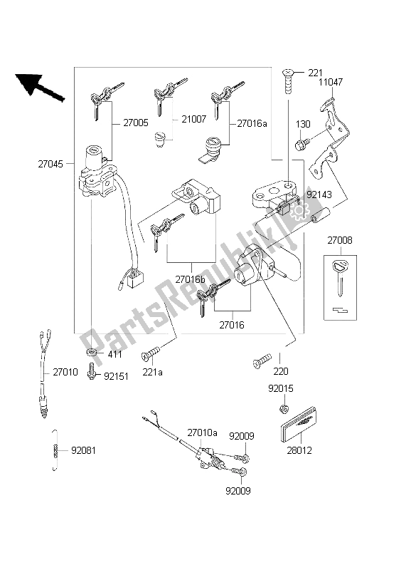 Todas as partes de Chave De Ignição do Kawasaki ZZ R 600 1999