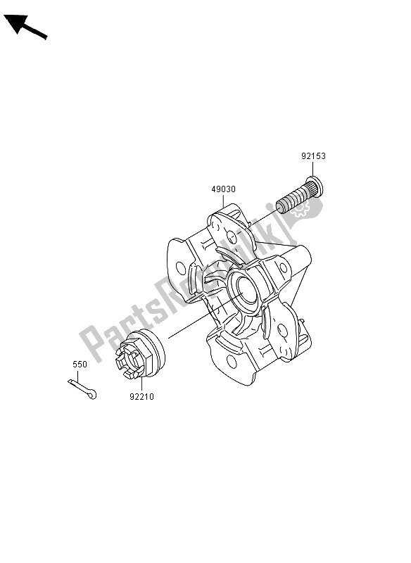 All parts for the Front Hub of the Kawasaki KVF 750 4X4 2012