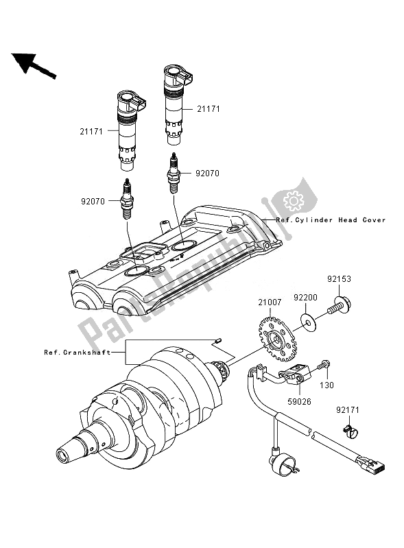 All parts for the Ignition System of the Kawasaki ER 6N ABS 650 2007