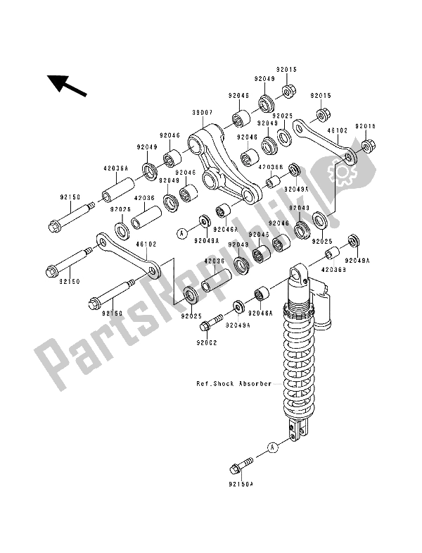 Tutte le parti per il Sospensione del Kawasaki KX 500 1993