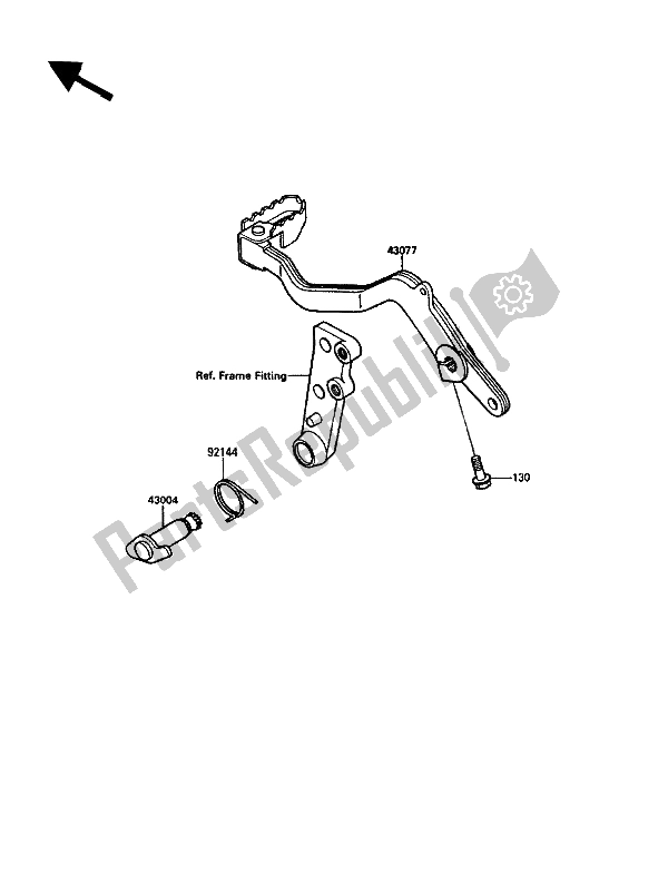 Toutes les pièces pour le Pédale De Frein du Kawasaki KLR 500 1989