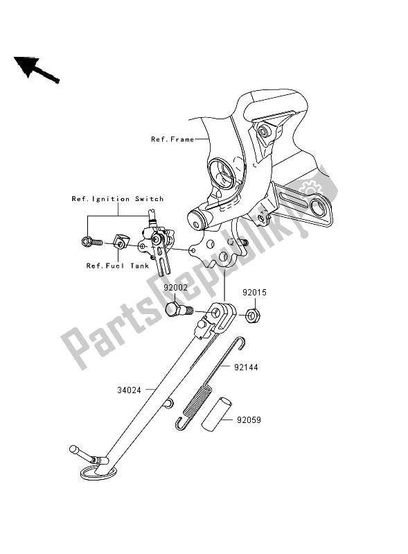 Alle onderdelen voor de Staan van de Kawasaki ER 6N 650 2006