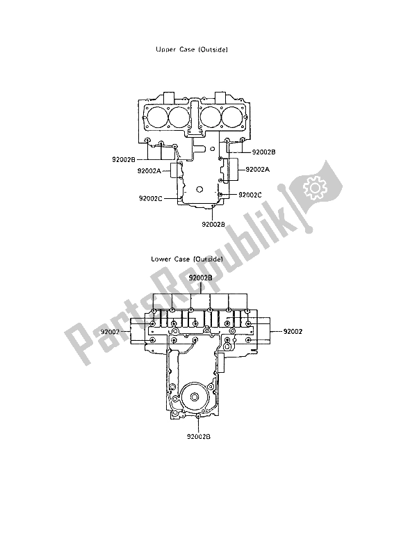 Toutes les pièces pour le Modèle De Boulon De Carter du Kawasaki GPZ 600R 1988