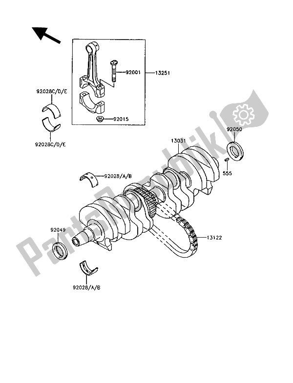 Tutte le parti per il Albero A Gomiti del Kawasaki GT 750 1994