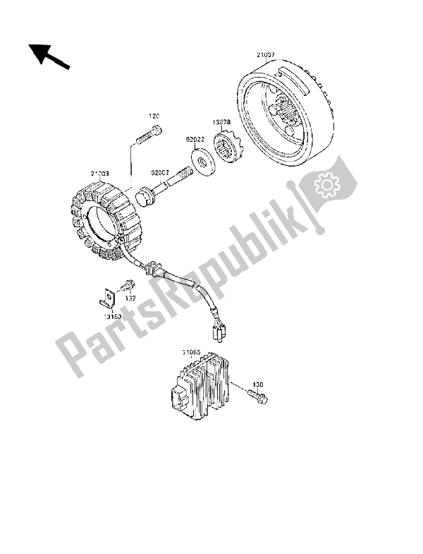 Wszystkie części do Generator Kawasaki VN 15 SE 1500 1988