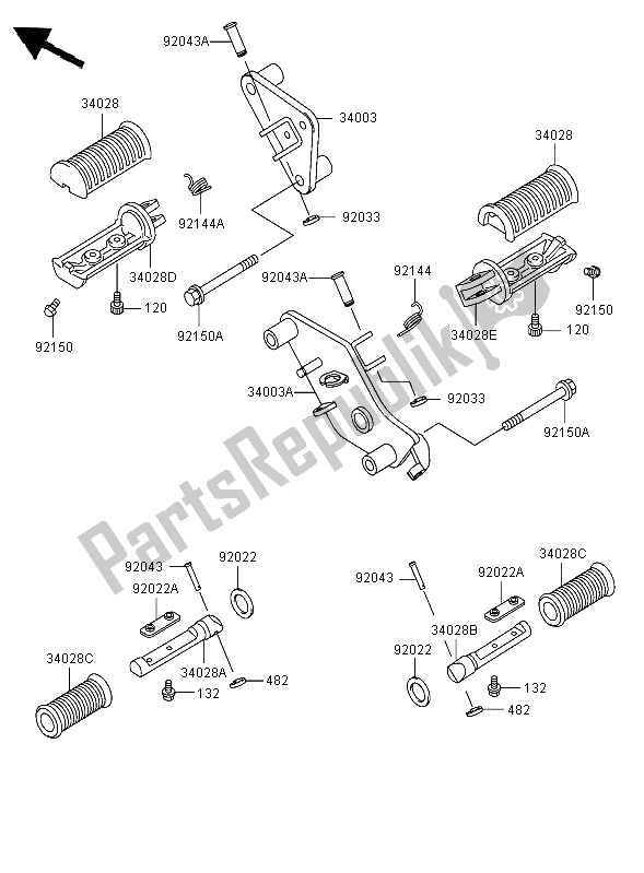 All parts for the Footrests of the Kawasaki VN 800 Classic 2006