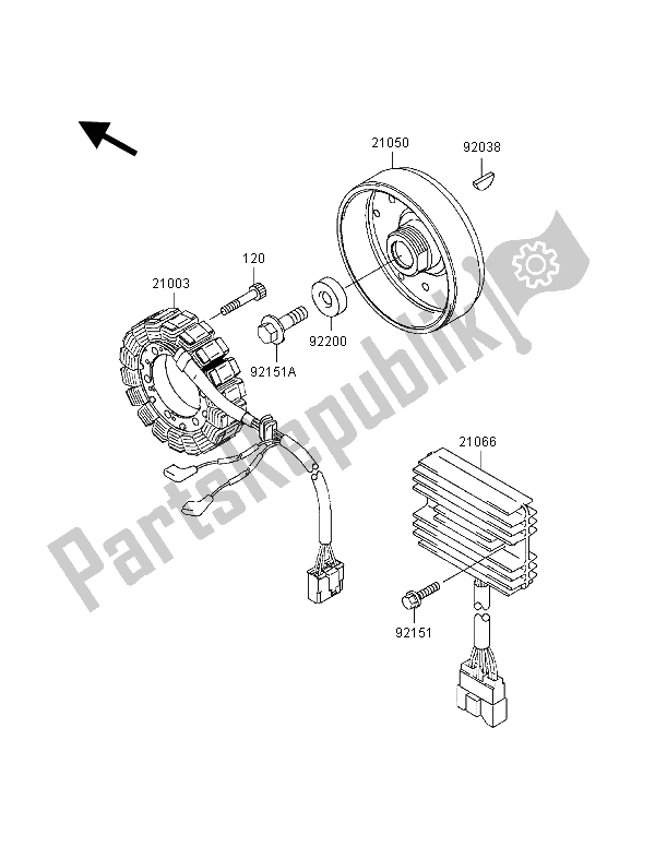 All parts for the Generator of the Kawasaki Ninja ZX 9R 900 1998