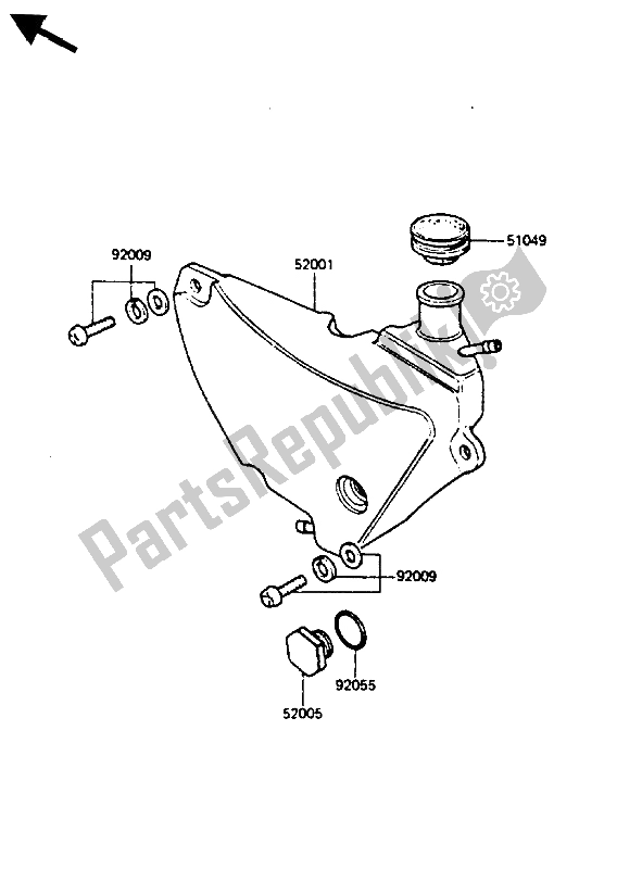 Toutes les pièces pour le Cuve à Mazout du Kawasaki KE 125 1985