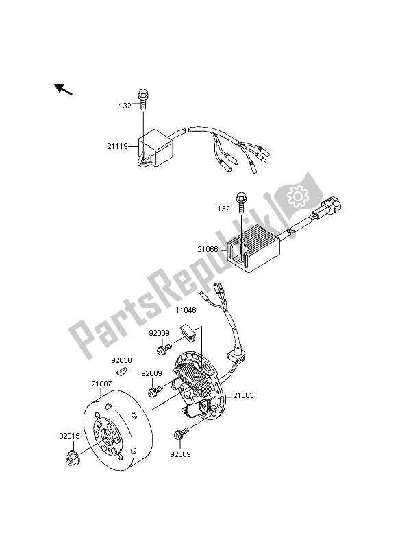 Tutte le parti per il Generatore del Kawasaki KDX 200 1997