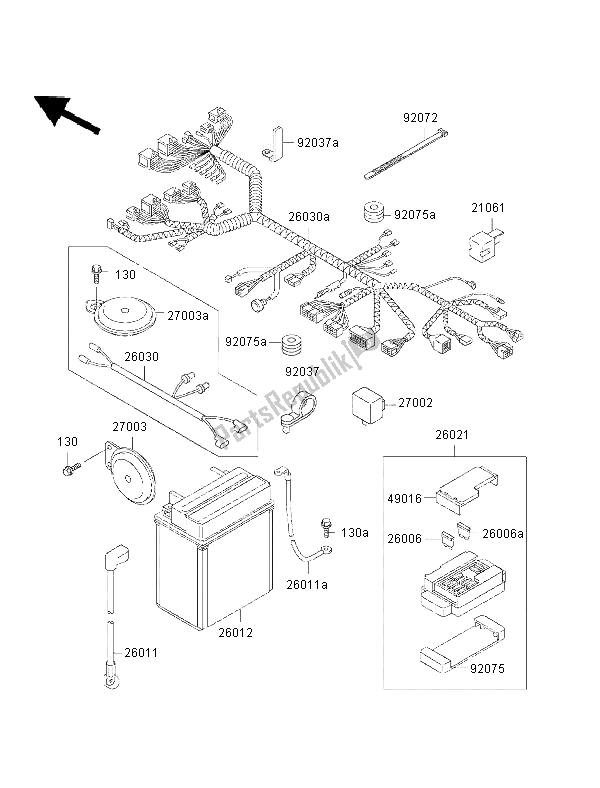 All parts for the Chassis Electrical Equipment of the Kawasaki EN 500 2002