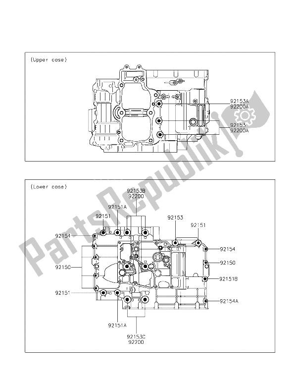 Toutes les pièces pour le Modèle De Boulon De Carter du Kawasaki Vulcan S ABS 650 2015