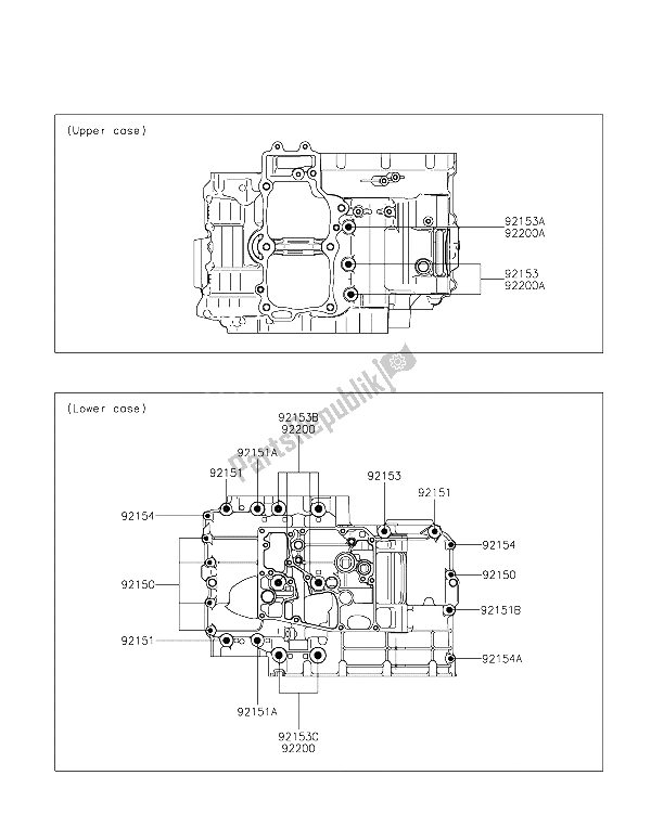 Toutes les pièces pour le Modèle De Boulon De Carter du Kawasaki Vulcan S ABS 650 2015