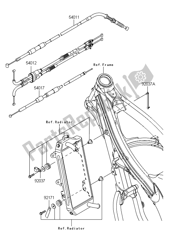 Alle onderdelen voor de Kabels van de Kawasaki KX 450F 2008