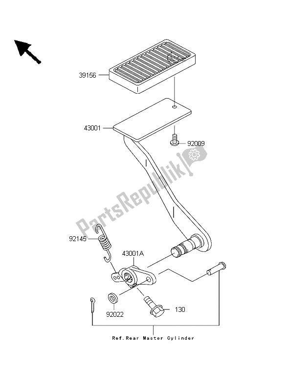 All parts for the Brake Pedal of the Kawasaki VN 1600 Classic 2003