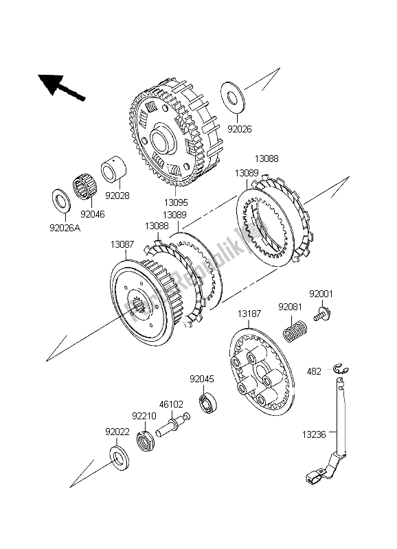 Toutes les pièces pour le Embrayage du Kawasaki VN 800 Classic 1999