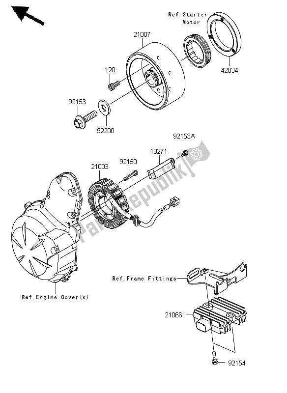 Wszystkie części do Generator Kawasaki ER 6N 650 2012