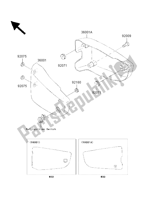 Tutte le parti per il Coperture Laterali del Kawasaki VN 1500 Classic FI 2000