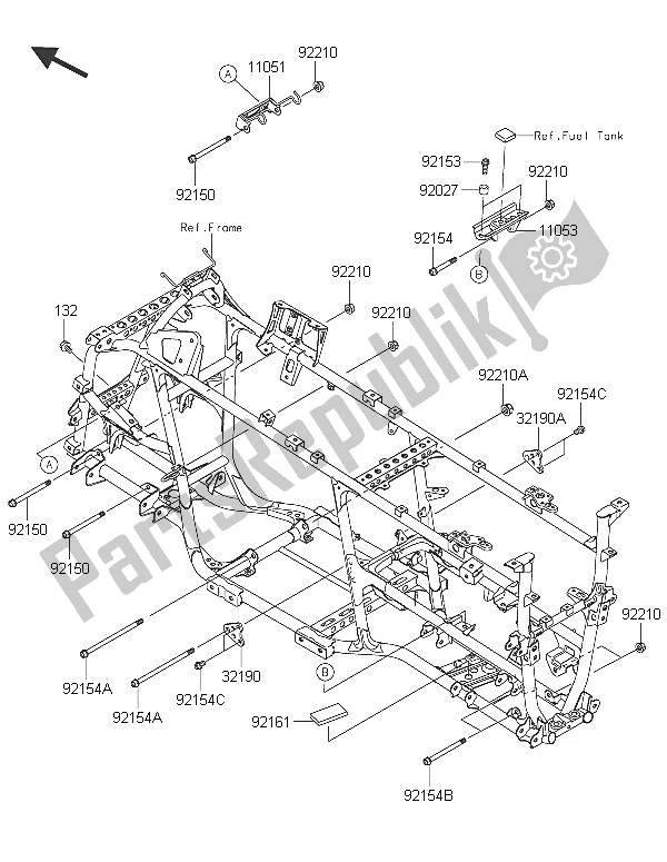 All parts for the Engine Mount of the Kawasaki Brute Force 750 4X4I EPS 2016