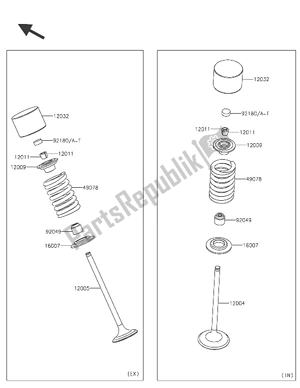 Wszystkie części do Zawory Kawasaki Ninja 250 SL 2016