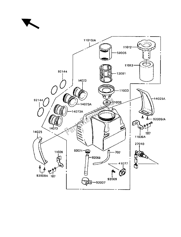 Tutte le parti per il Filtro Dell'aria del Kawasaki GT 750 1994