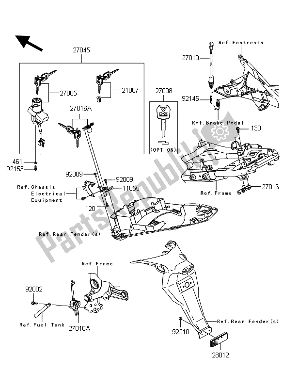 Tutte le parti per il Interruttore Di Accensione del Kawasaki ER 6N ABS 650 2009