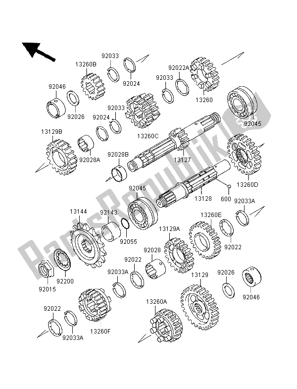 Tutte le parti per il Trasmissione del Kawasaki EN 500 1997