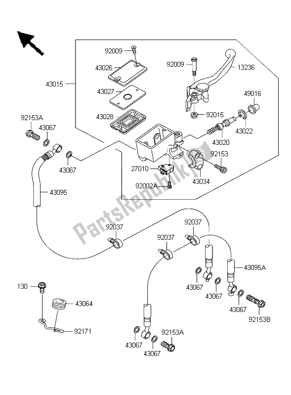 Todas las partes para Cilindro Maestro Delantero de Kawasaki Z 1000 2003