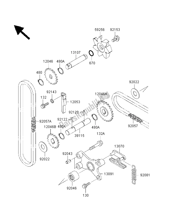 Alle onderdelen voor de Waterpomp van de Kawasaki VN 1500 Classic Tourer FI 2002