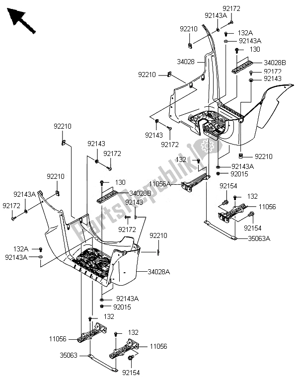 All parts for the Footrests of the Kawasaki Brute Force 750 4X4I Epsgef 2014