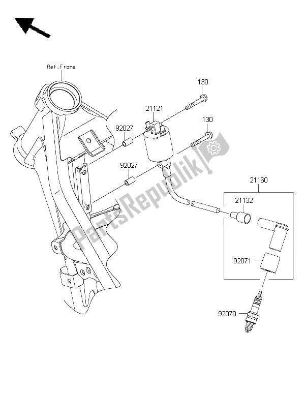 Tutte le parti per il Sistema Di Accensione del Kawasaki KLX 125 2015